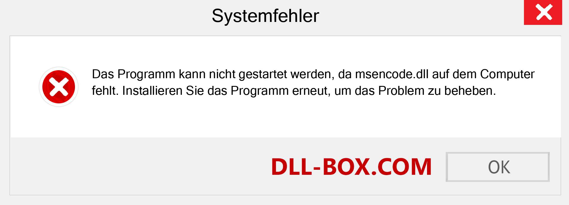 msencode.dll-Datei fehlt?. Download für Windows 7, 8, 10 - Fix msencode dll Missing Error unter Windows, Fotos, Bildern