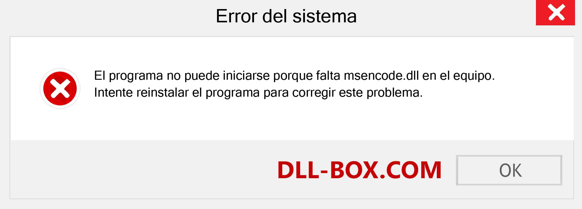 ¿Falta el archivo msencode.dll ?. Descargar para Windows 7, 8, 10 - Corregir msencode dll Missing Error en Windows, fotos, imágenes