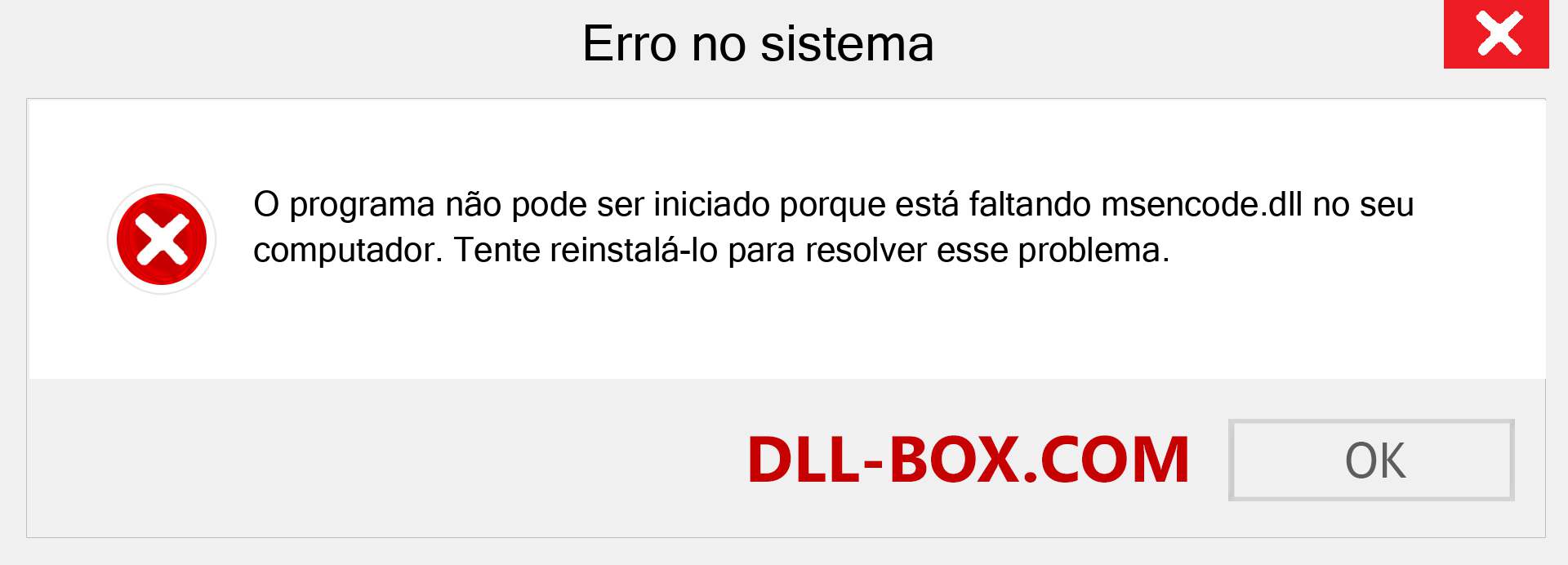 Arquivo msencode.dll ausente ?. Download para Windows 7, 8, 10 - Correção de erro ausente msencode dll no Windows, fotos, imagens